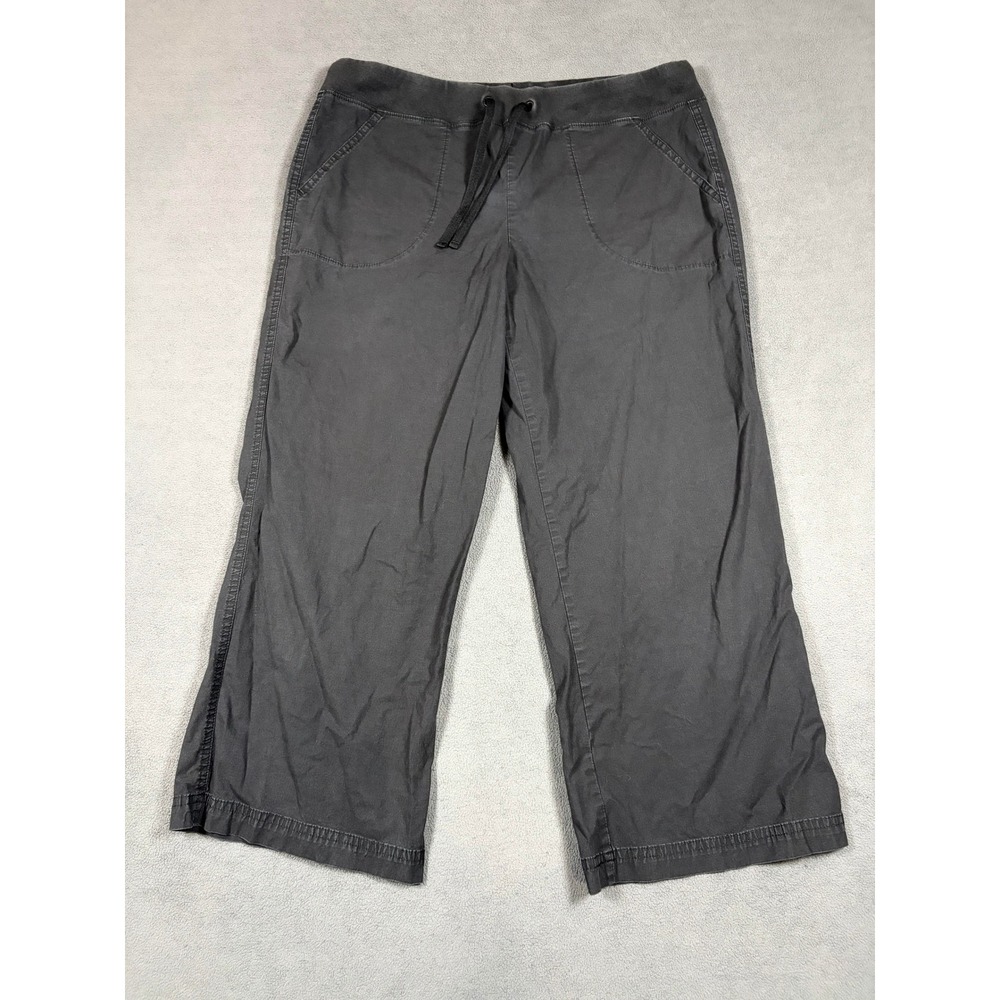 NY Jeans New York & Company Crop Pants Womens Small Black Drawstring Stretch